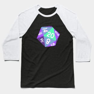 Pixel D20 Dice - Blue and Green Baseball T-Shirt